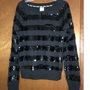 Love Pink Sparkle Crewneck